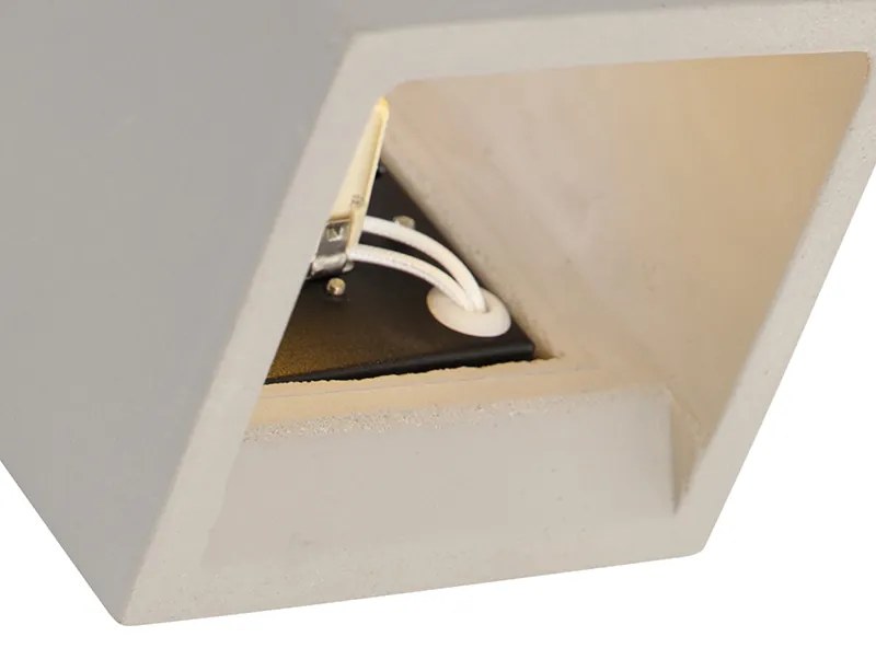 Industri�le wandlamp beton met lichteffect - Box