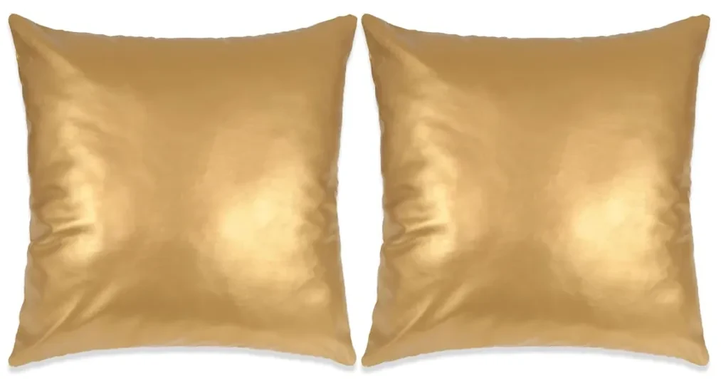 vidaXL Sierkussenset 60x60 cm PU goud 2-delig
