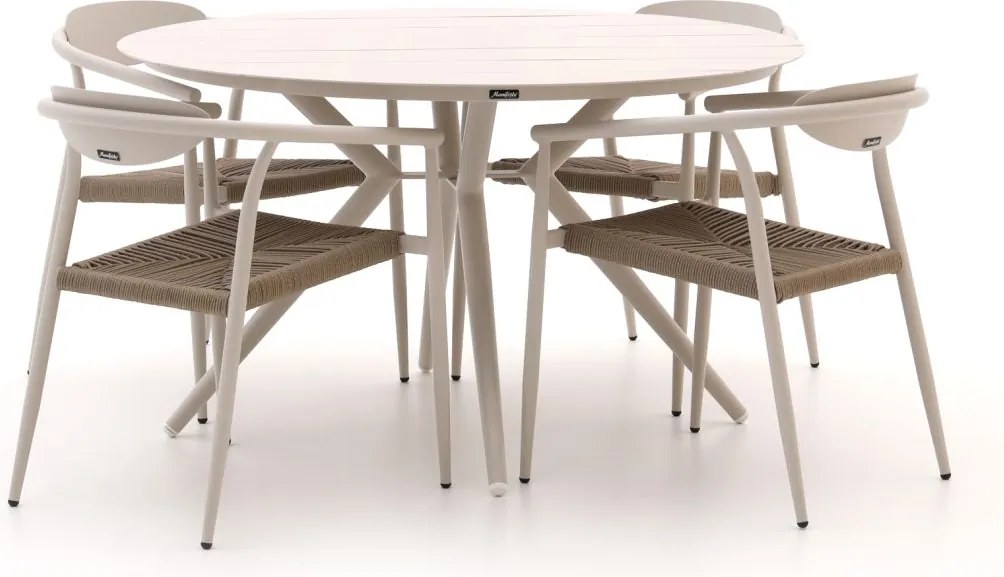 Diningset Manifesto  | 4 personen aluminium | Tuinset stapelbaar | 5-delig | Kees Smit Tuinmeubelen