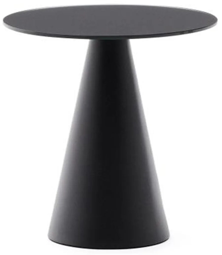 Kave Home Wilshire Ronde Bijzettafel Mat Glas Zwart 30 Cm - 30 X 30cm.