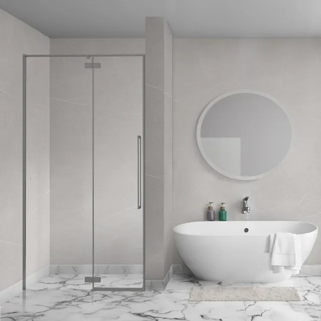 Aqua Vista Oria Linea nisdeur - 100x200cm - incl. montageset - Gunmetal SW1186294/SW1175905