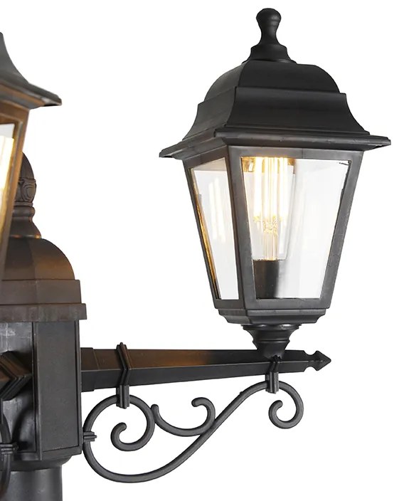 Smart lantaarn zwart 3-lichts IP44 incl. Wifi ST64 - Capital