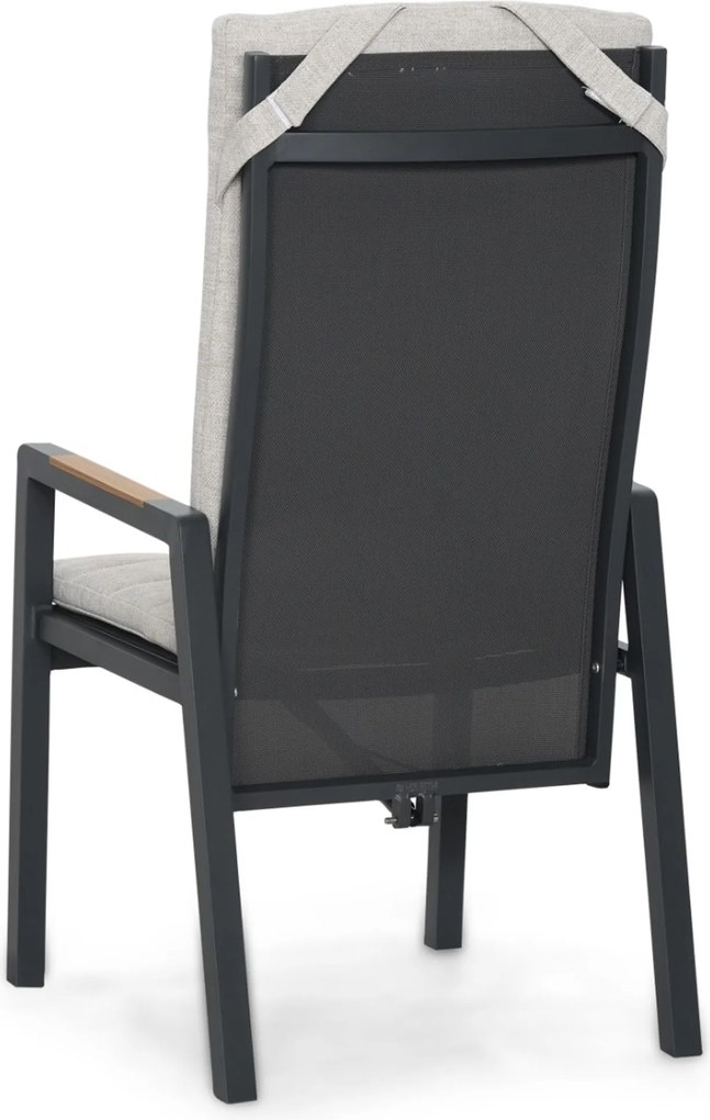 Tuinset 6 personen 230 cm Aluminium Grijs Lifestyle Garden Furniture Vivaro/Monza