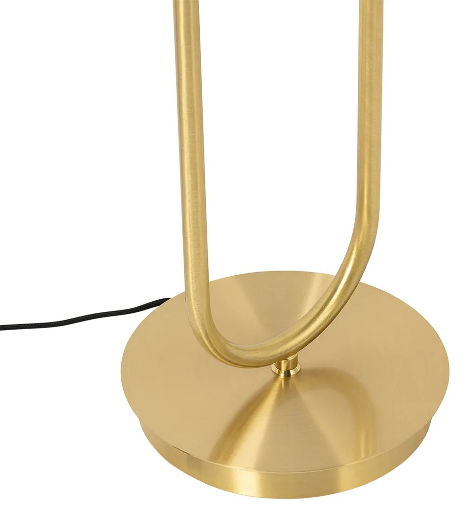 Art Deco vloerlamp goud met glas 2-lichts - Laura