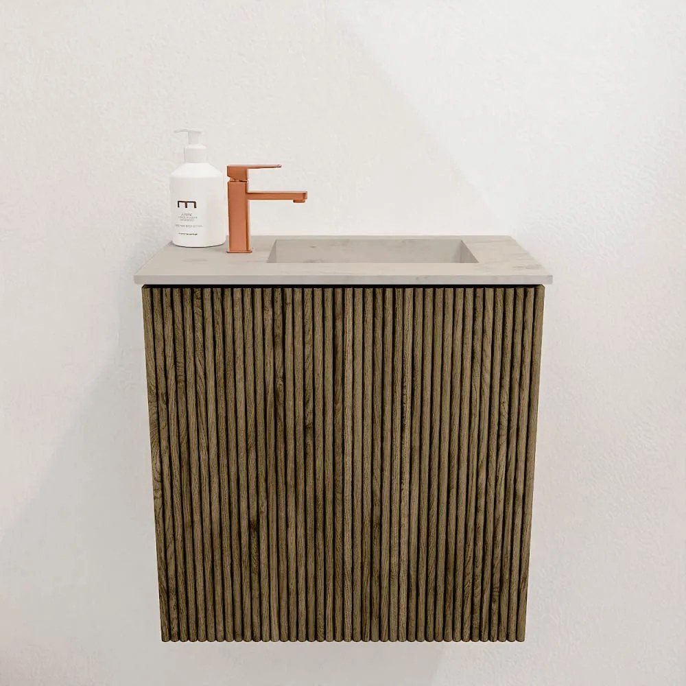 Mondiaz Joya DLux 40cm toiletmeubel dusk met wastafel faye rechts 1 kraangat opalo