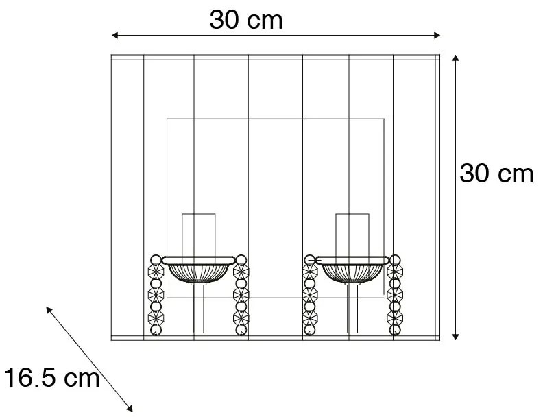 Set van 2 wandlampen chroom met zwarte kap - Ann-Kathrin 2