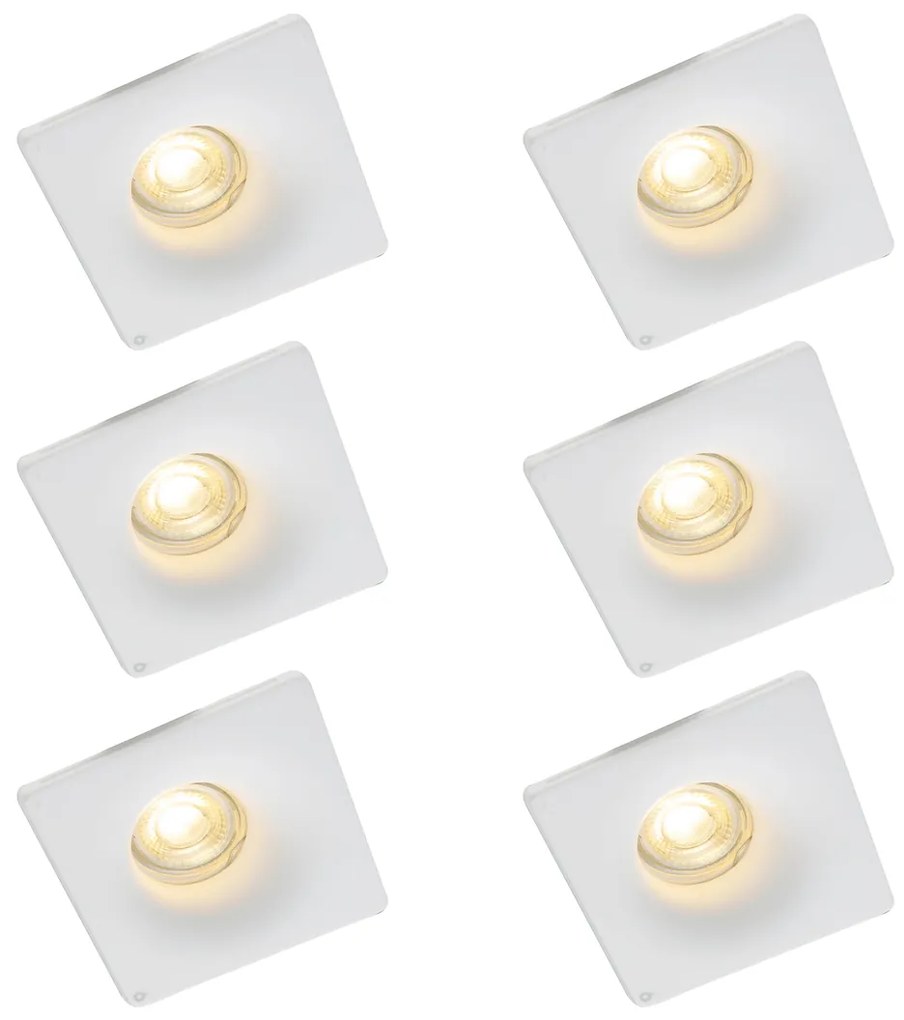 Set van 6 Inbouwspot wit 12 cm rond - Gypsy Stucco GU10 Binnenverlichting Gips Lamp