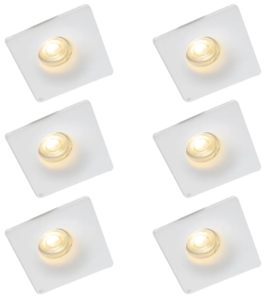 Set van 6 Inbouwspot wit 12 cm rond - Gypsy Stucco GU10 Binnenverlichting Gips Lamp