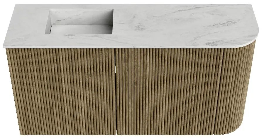 Mondiaz Joya DLux 80cm toiletmeubel ronding rechts dusk met wastafel faye links zonder kraangat opalo