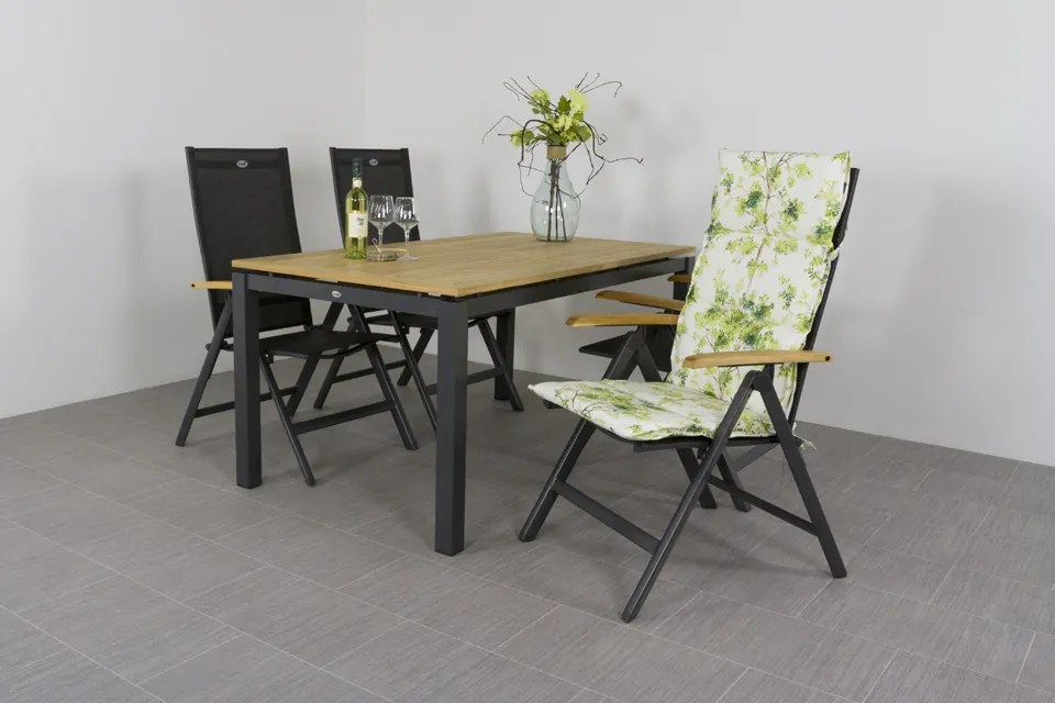Hartman Napoli/Sonata verstelbare tuinset 160x90 cm. - Aluminium/Teak