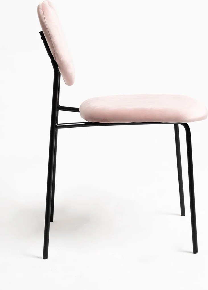 Pak 4 Cora stoelen van zwart fluweel