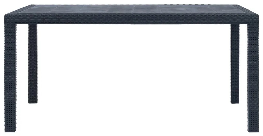 vidaXL Tuintafel 150x90x72 cm rattan-look kunststof antraciet