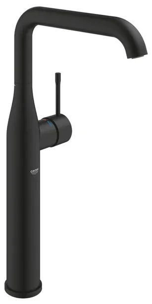 Grohe Essence New 1-gats wastafelkraan xl-size m. gladde body voorsprong 17.9cm phantom black 24170kf1