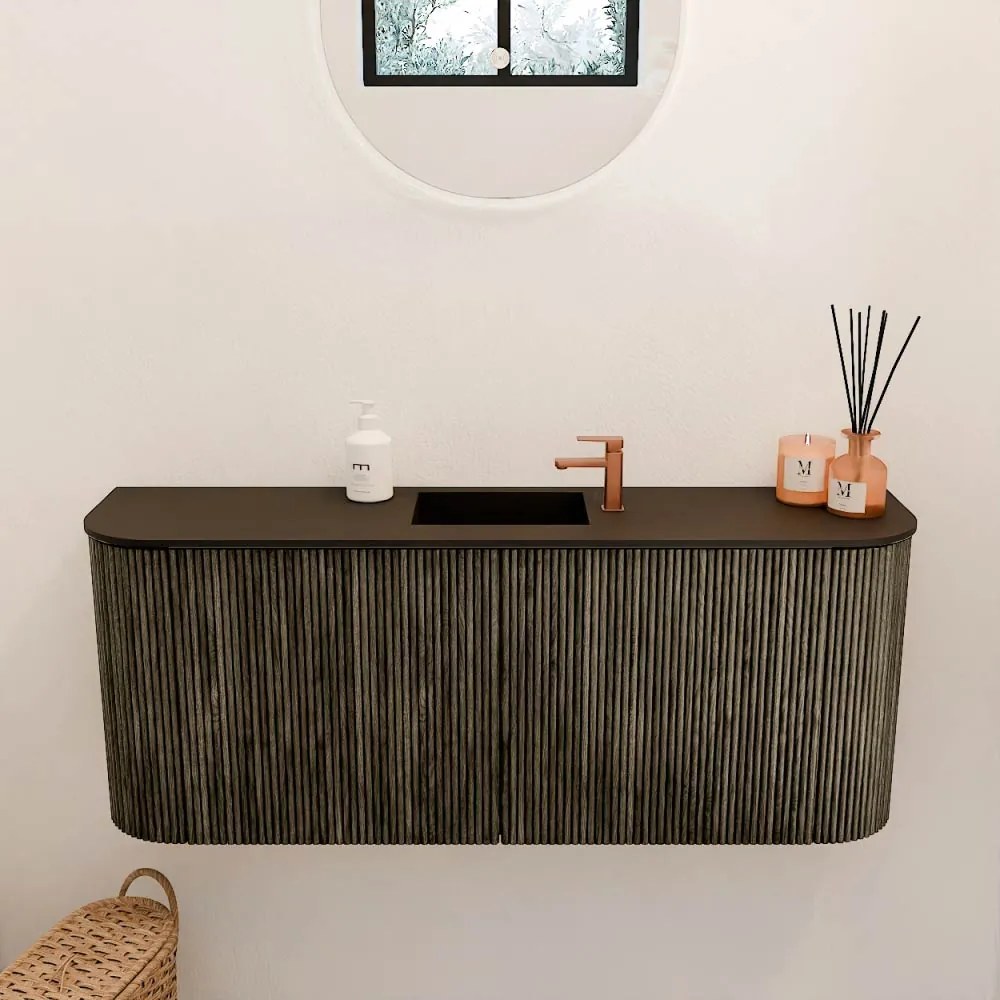Mondiaz Joya 105cm toiletmeubel ronding links/rechts shadow met wastafel faye midden 1 kraangat urban