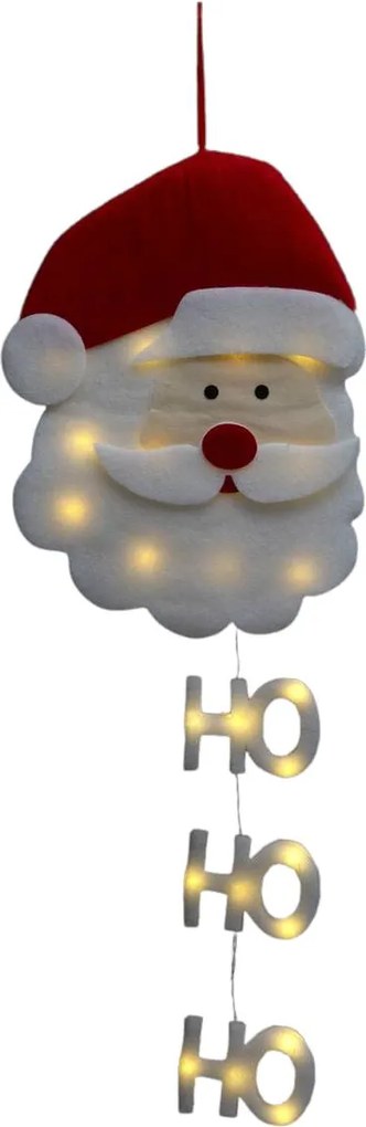 Hangende verlichte kerstman - L39 x B4 x H50 cm - warm witte ledlampjes - werkt op batterijen