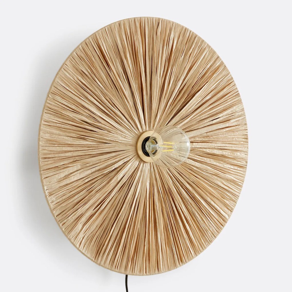 Ronde wandlamp in raffiaØ50 cm, Rafita