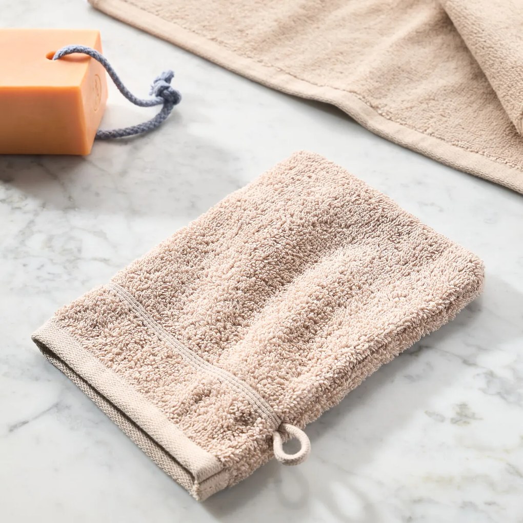 Set van 4 washandjes in bouclette badstof, Zavara