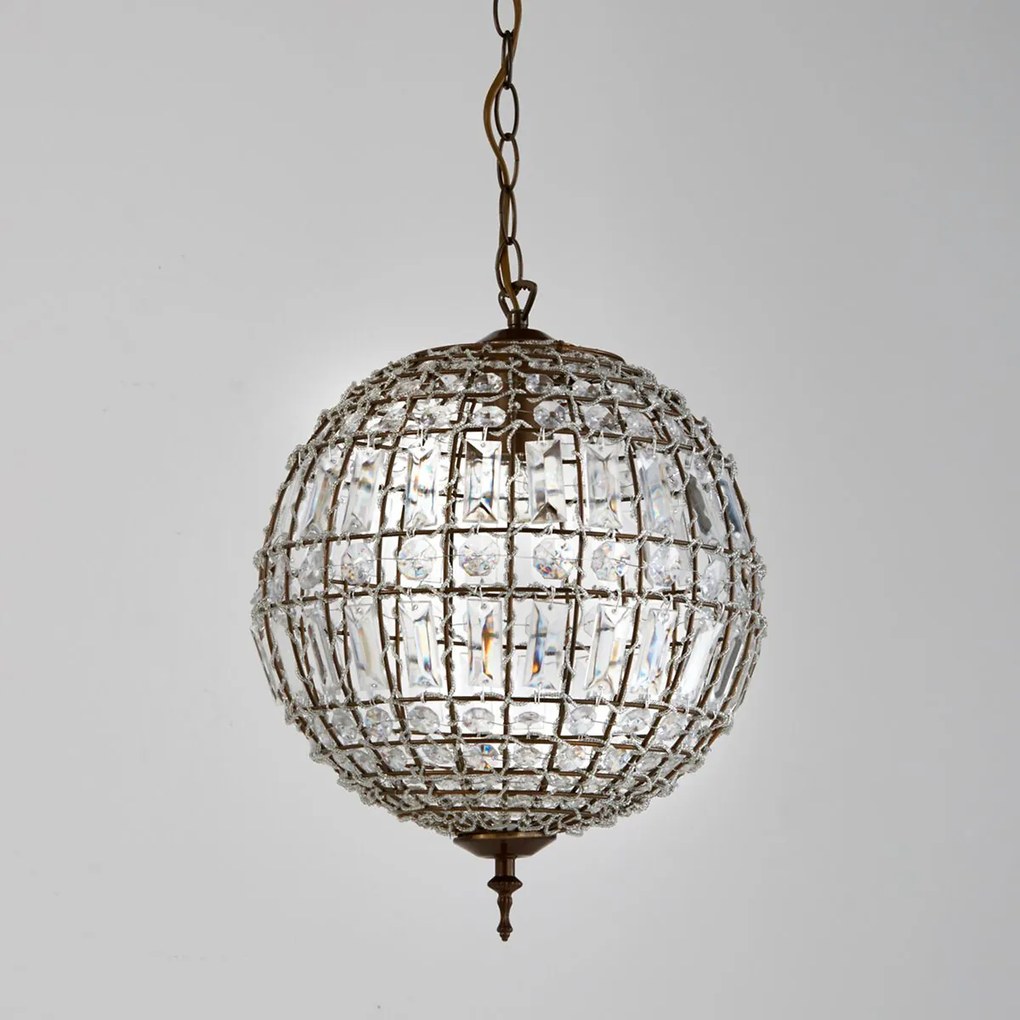 Bolvormige hanglamp met hangertjesØ30 cm, Haru