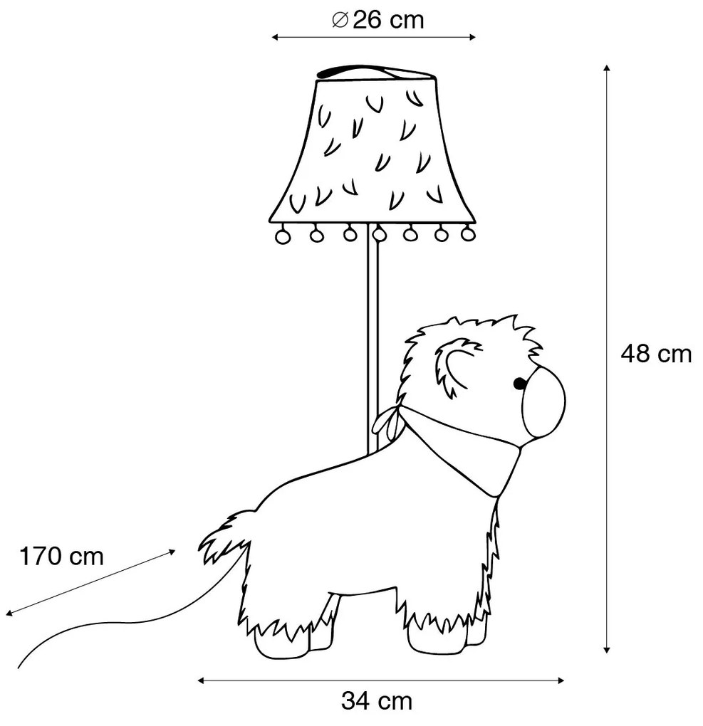 Stoffen Kinder tafellamp alpaca wit incl LED - Alma Kinderlamp Binnenverlichting Lamp