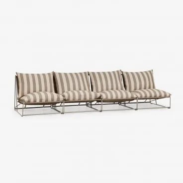 Amaro 4-delige Modulaire Tuinbank Tapioca Beige - Bruin - Mokka - Sklum