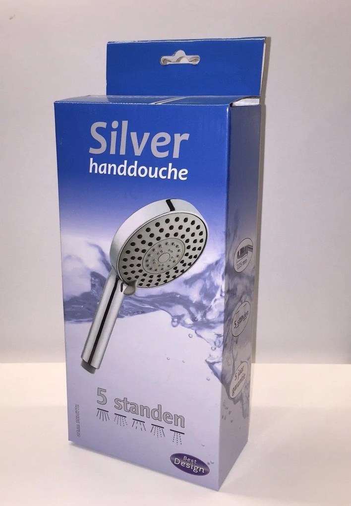 Best Design massage handdouche silver 11,5cm met 5 standen