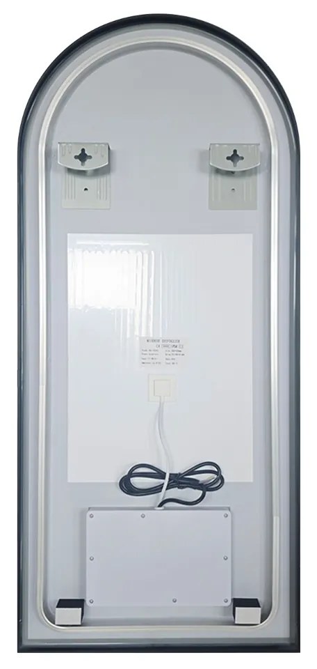Saniclear Arc toog spiegel met zwarte lijst 45x100cm met verwarming, direct en indirect licht