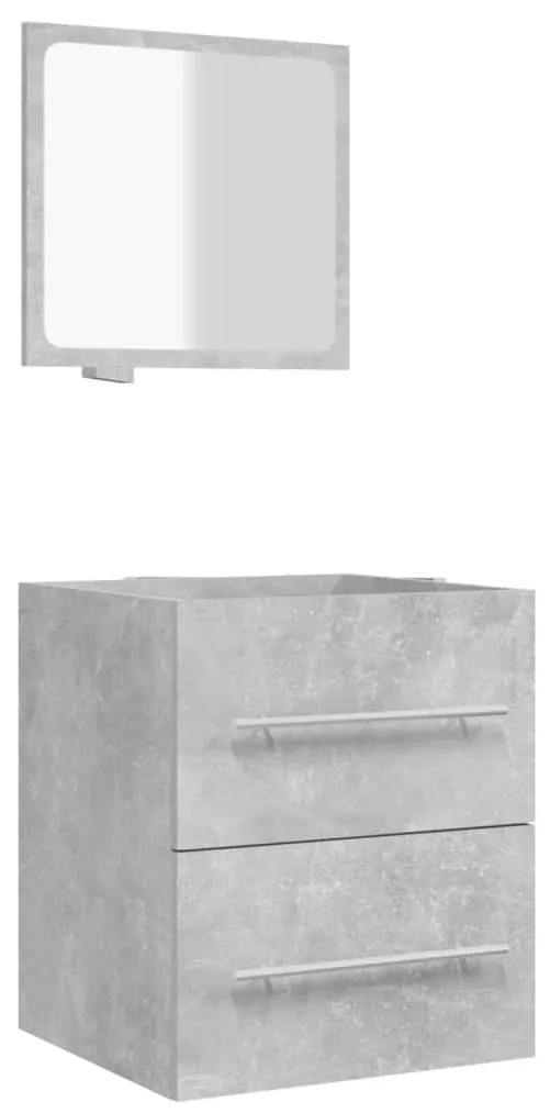 vidaXL Badkamerkast met spiegel 41x38,5x48 cm betongrijs
