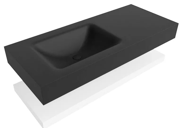 Zaro Alan badmeubel 110cm met planchet talc en vrijhangende wastafel cloud links zonder kraangat urban
