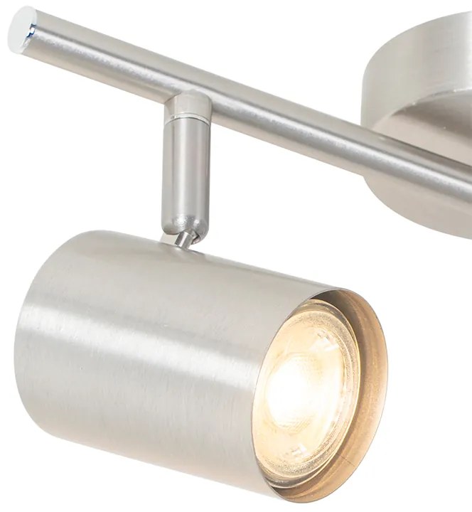 Moderne plafondlamp staal 2-lichts verstelbaar - Jeana Modern GU10 Binnenverlichting Lamp