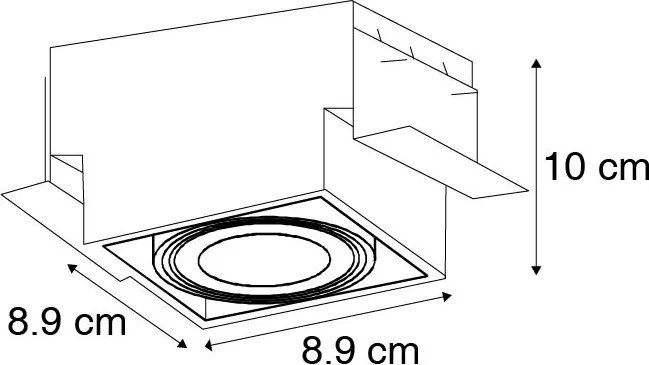 Inbouwspot zwart GU10 draai- en kantelbaar trimless - Oneon