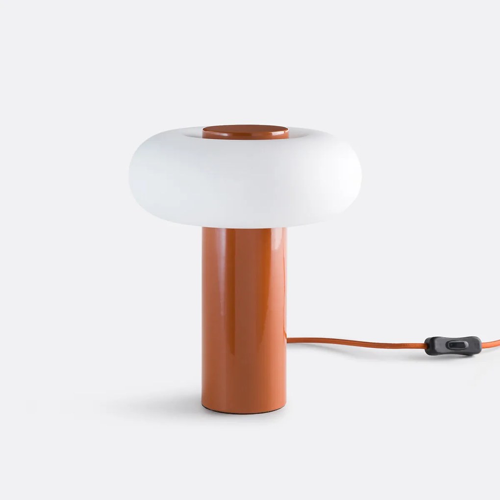 Tafellamp in ijzer en opaline H25,6 cm, Omer