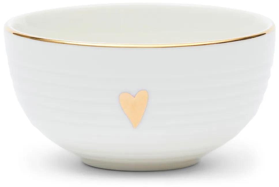 Rivièra Maison - Food Lovers Heart Bowl Dia 9,5 - Kleur: wit
