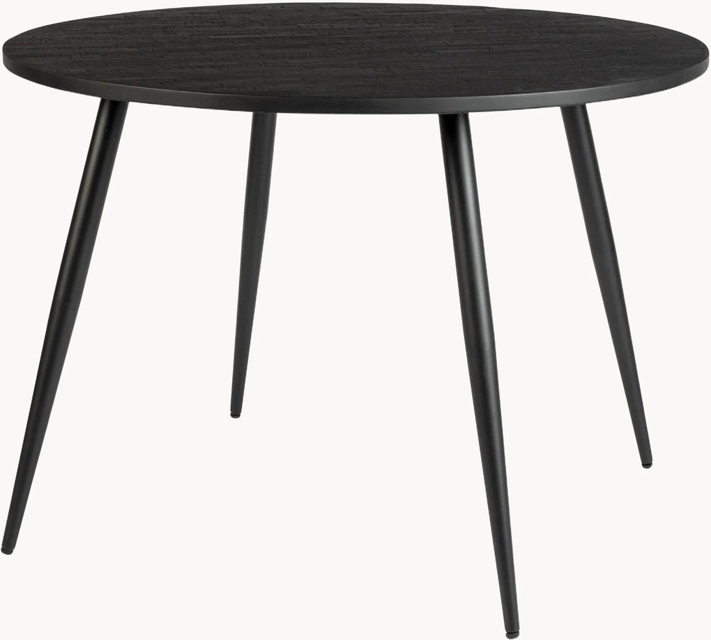 Ronde eettafel Mo met teakhouten tafelblad, Ø 110 cm