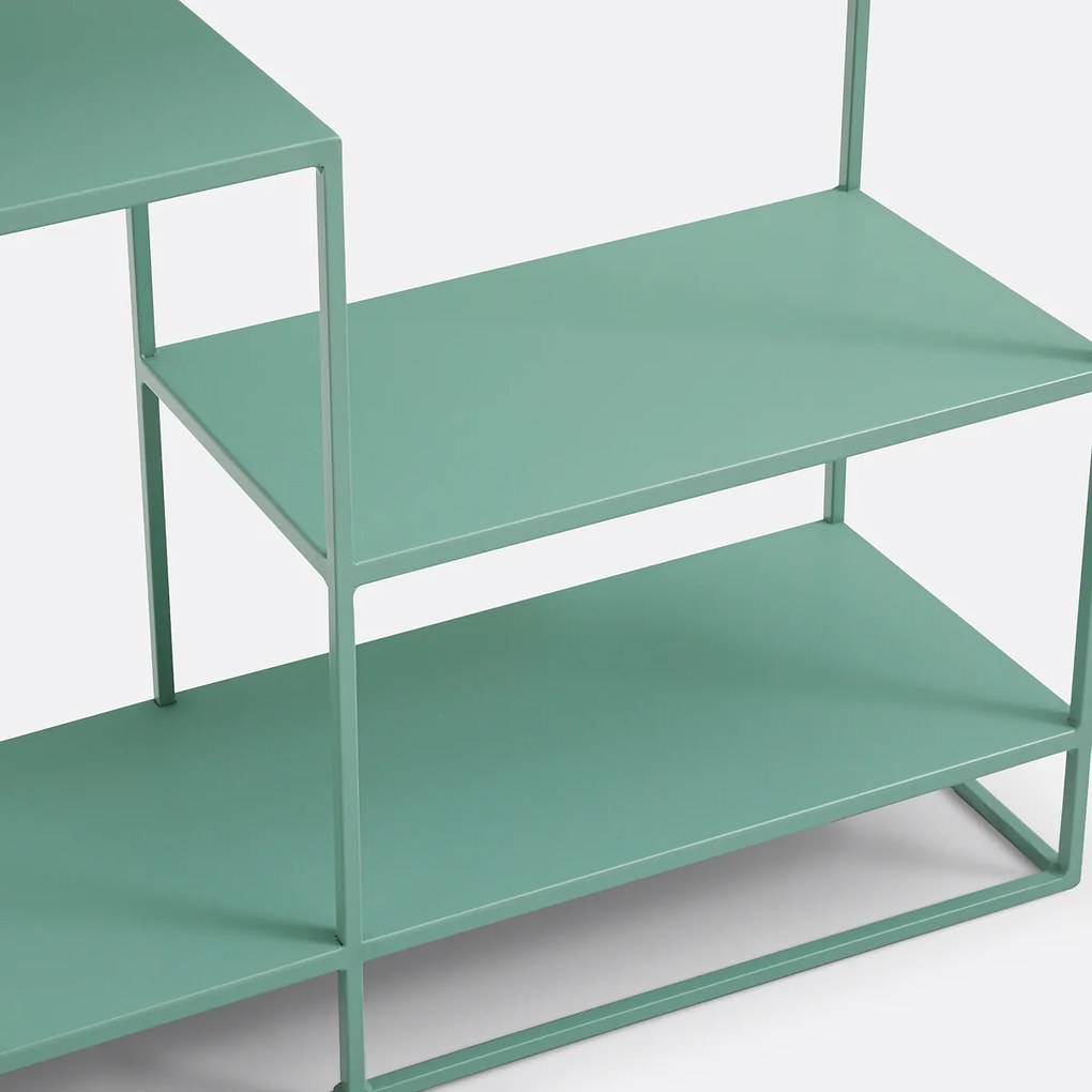 Asymmetrische wandtafel van metaal en staal, Miva