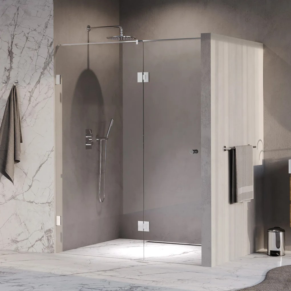 Brauer Void Carving profielloze nisdeur 160cm met draaideur 70cm aan glas chroom