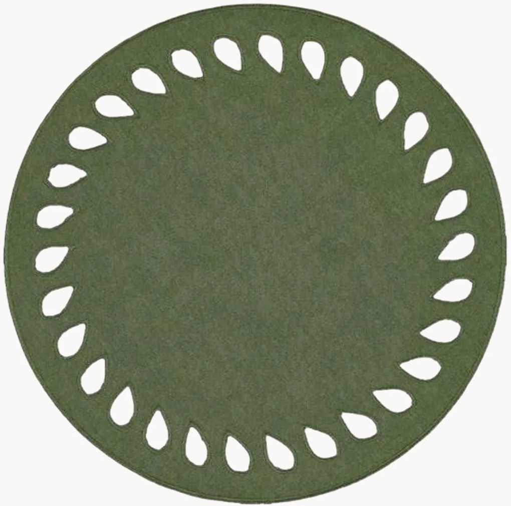 Ronde placemat Viseu met geborduurde rand