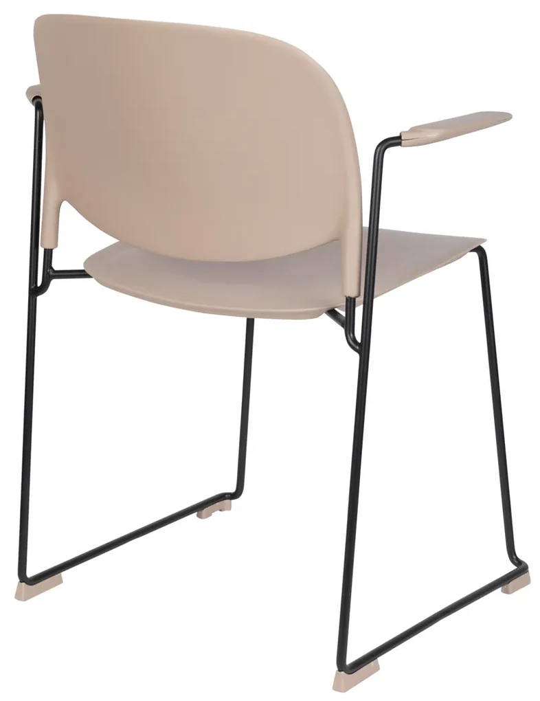 Stapelbare Design Stoel Met Arm Beige
