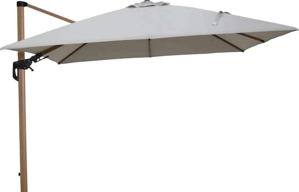 Garden Impressions Hawaii Deluxe zweefparasol 300x300 cm – zand doek – frame teak look