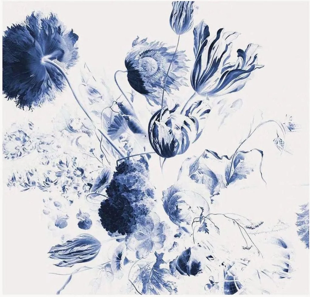 Vliesbehang Royal Blue Flowers II