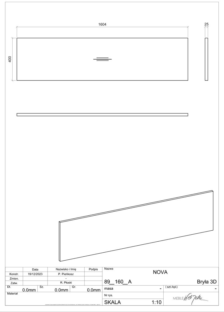 Comad Nova Oak wastafel toppaneel 160cm eiken