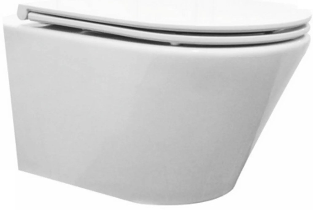 Saqu Sky 3.0 compact randloos hangtoilet met flatline toiletbril met quickrelease wit