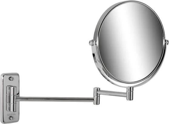 Mirror make-up spiegel met 2 armen en 5x vergrotend 20 cm, chroom