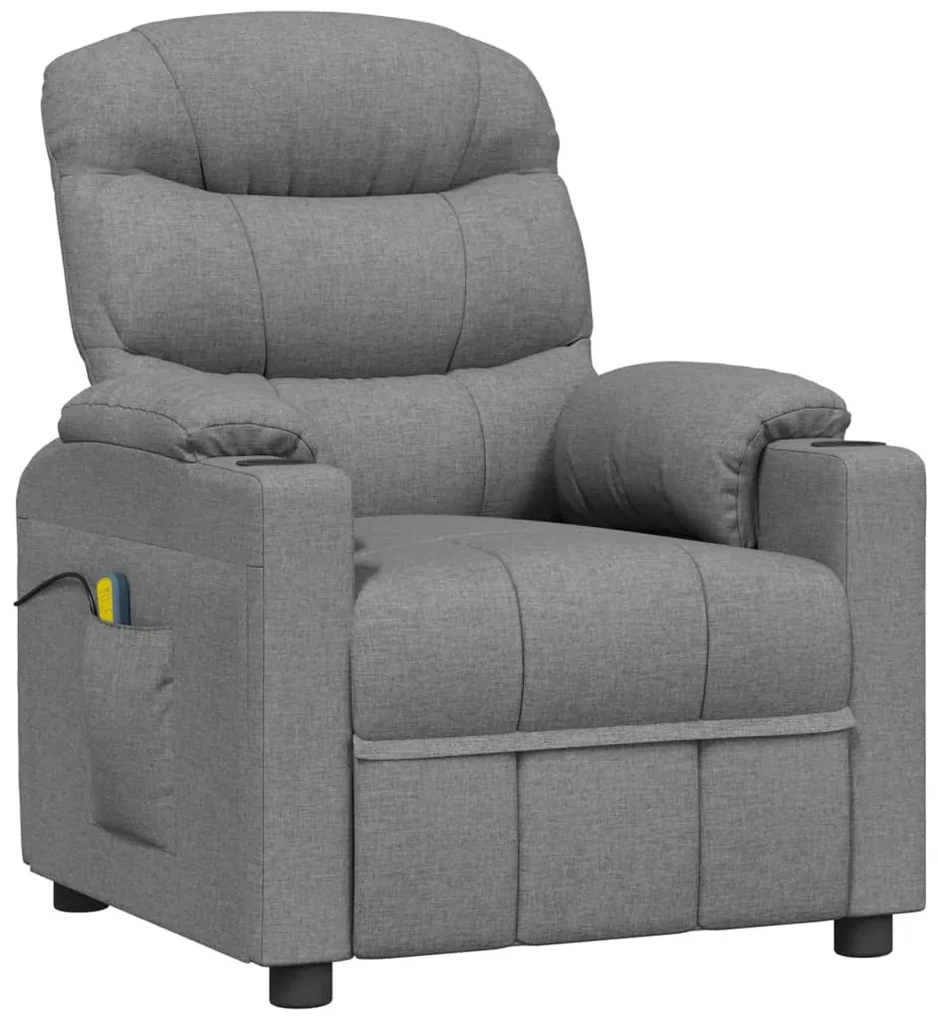 vidaXL Massagestoel stof lichtgrijs