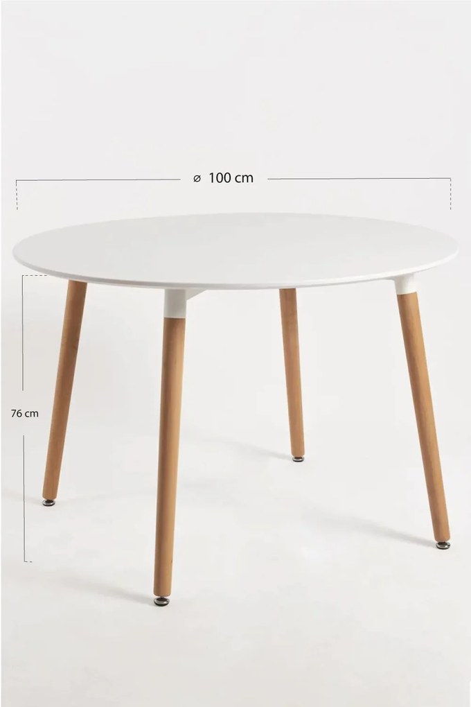 Tower Tafel Rond 100 cm Wit