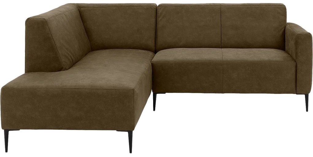 Goossens  Key West groen, micro leer, 2-zits, modern design met ligelement links