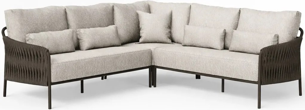 Fiavè hoek loungeset 3 delig Bronze | Clouded rope | Pebble desert bouclé SUNS