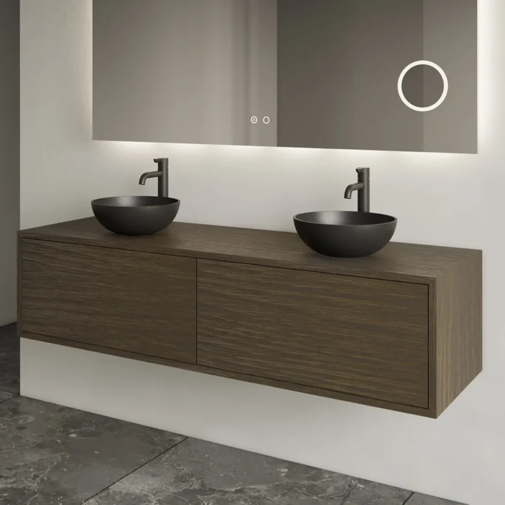 Gliss Design Joa badmeubel met 2 lades 120cm charcoal