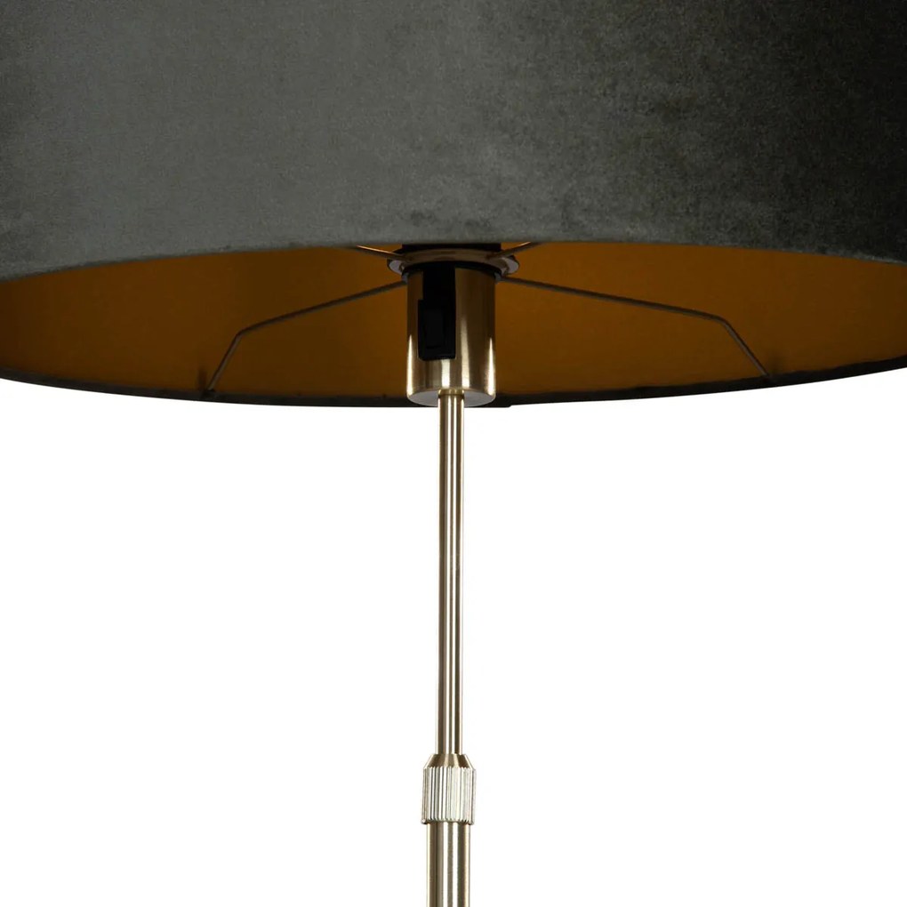 Vloerlamp goud met ovale velours kap groen 50cm - Parte Modern, Klassiek / Antiek E27 Binnenverlichting Lamp