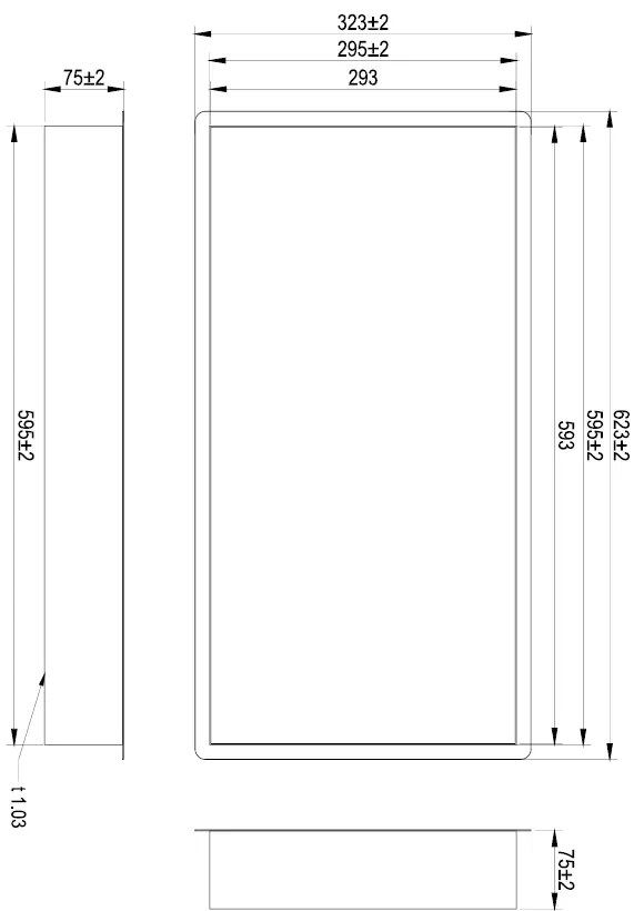 Brauer Copper Edition inbouwnis 30x60cm koper geborsteld
