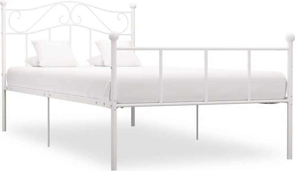 vidaXL Bedframe metaal wit 90x200 cm